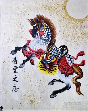 Cheval chinois coloré Peinture à l'huile